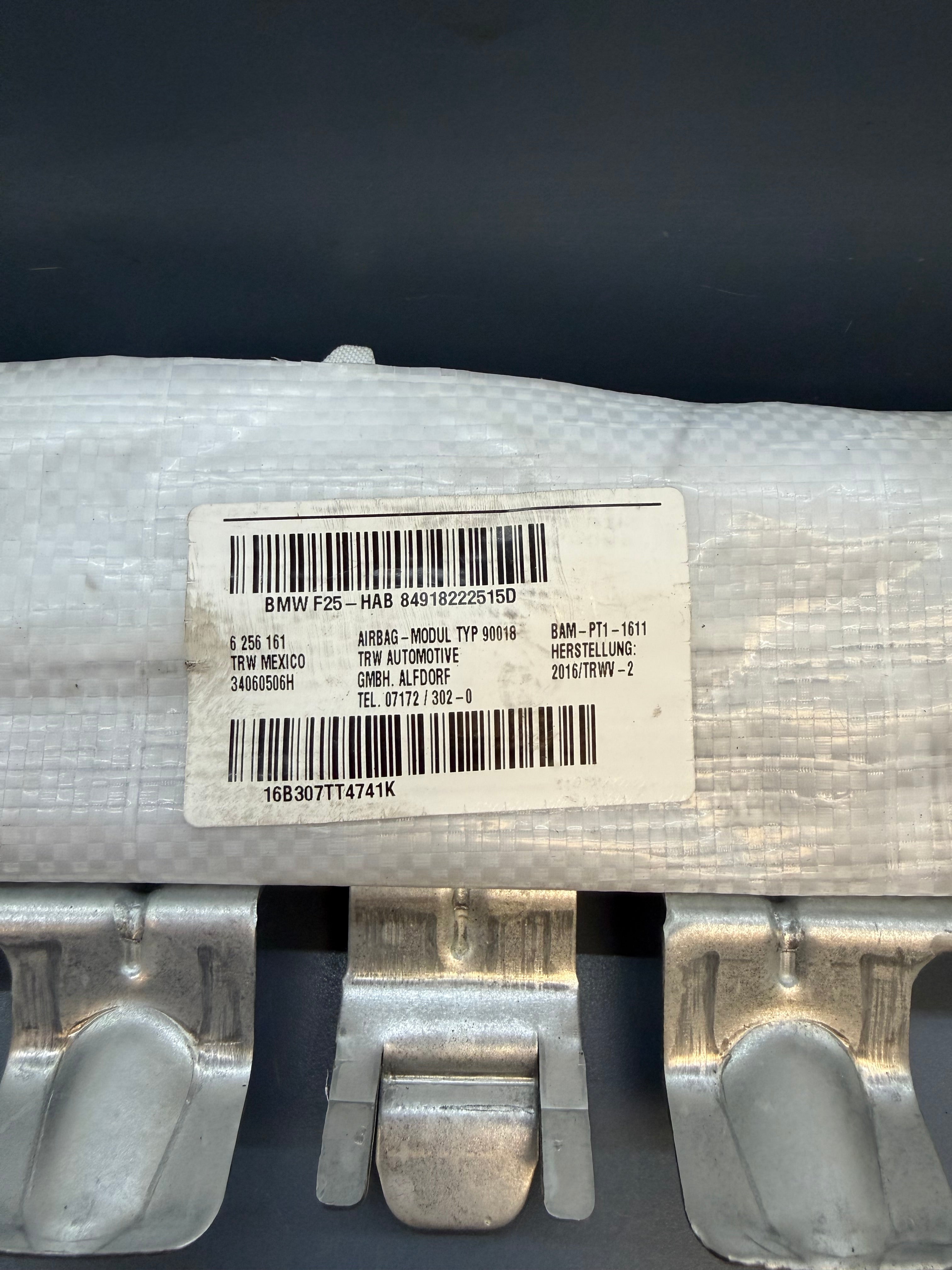 BMW F25 Left side Curtain Airbag 84918222515D