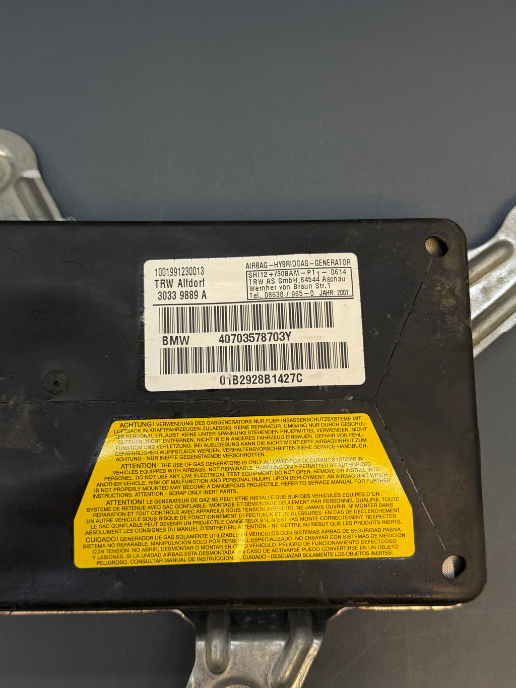 BMW E53 X5 2001 Rear Left side door Airbag 40703578703Y