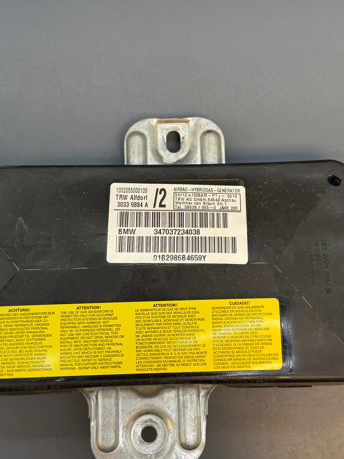 BMW E53 X5 2001 Front Right side door Airbag 347037234038