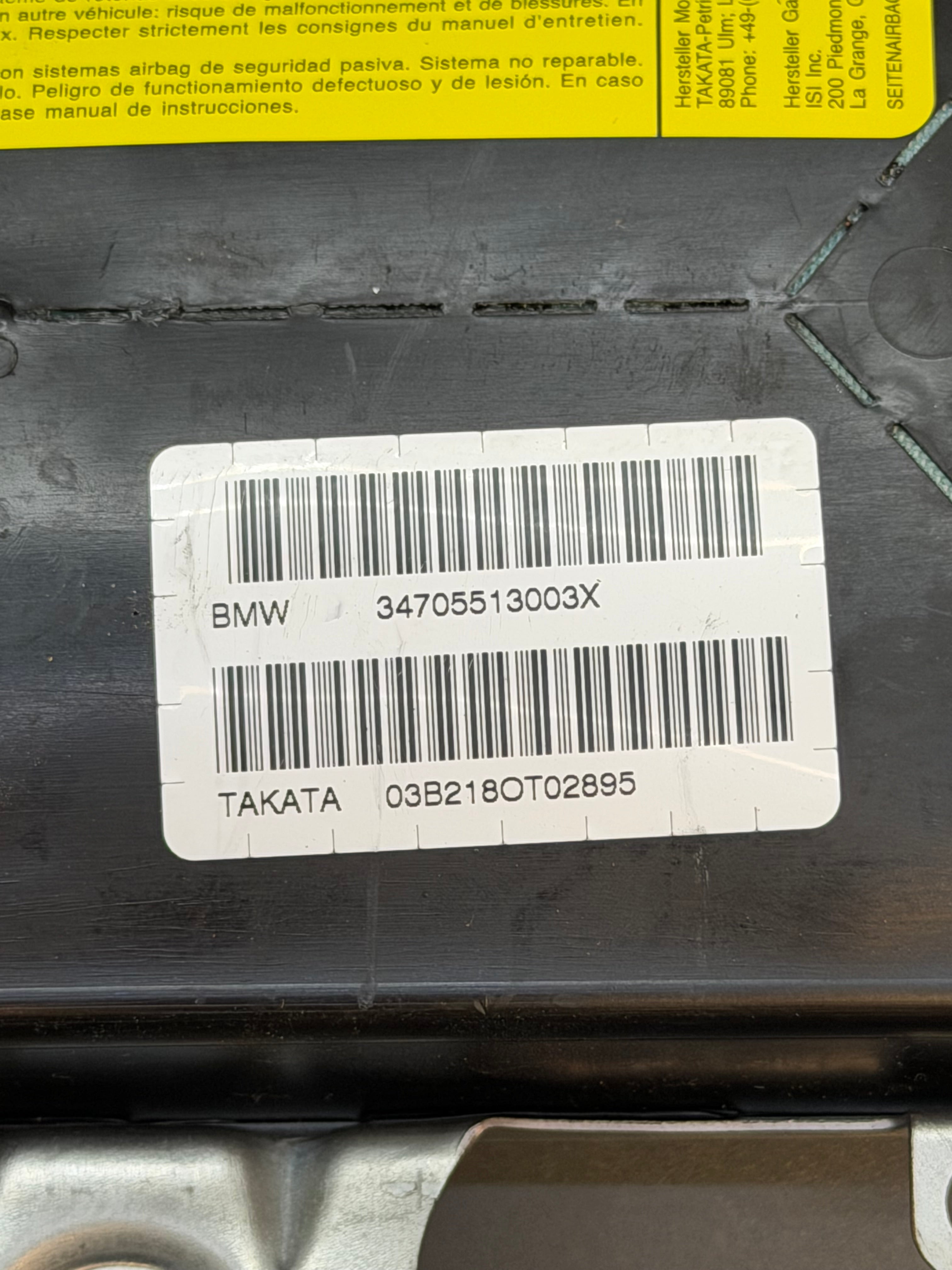 BMW E85 Z4 Front Right side door Airbag 34705513003X