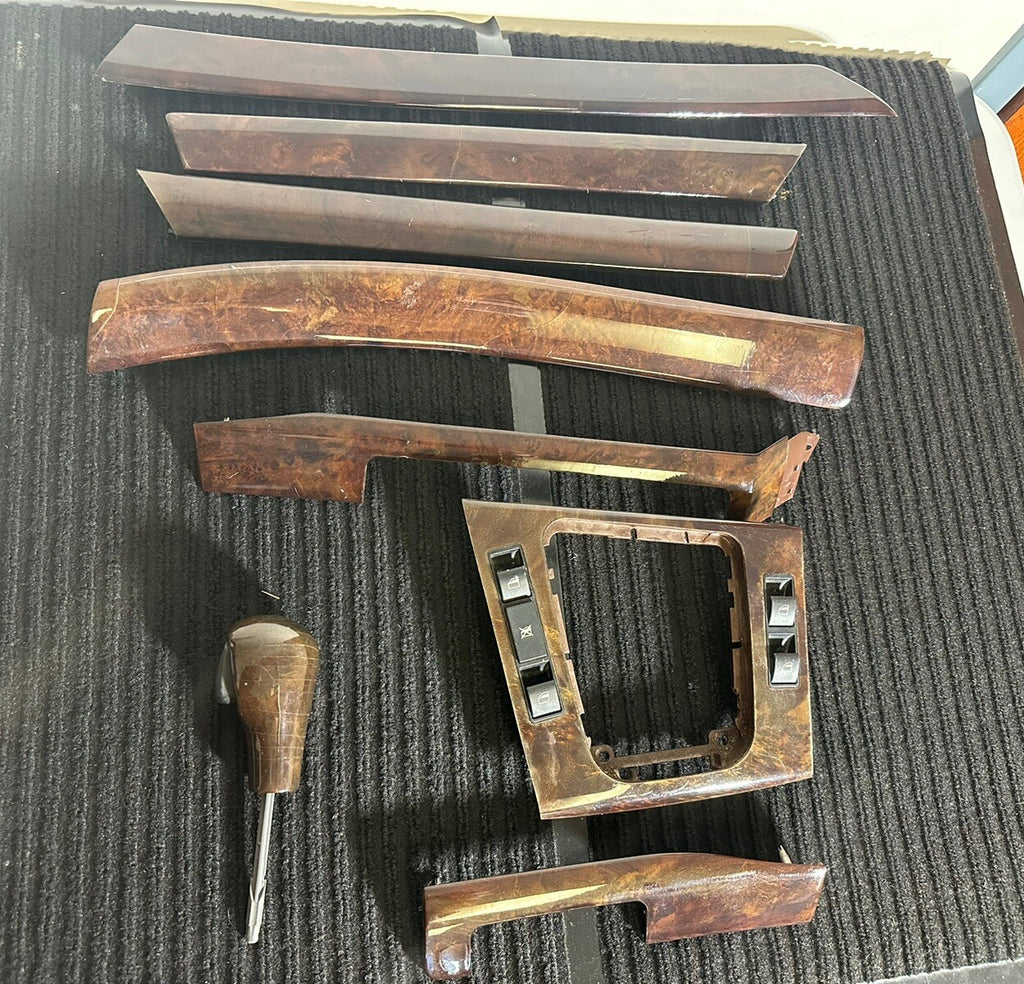 01-05 BMW E46 4 DOOR SEDAN 3 SERIES WOOD GRAIN TRIM INTERIOR 8 PIECE SET OEM