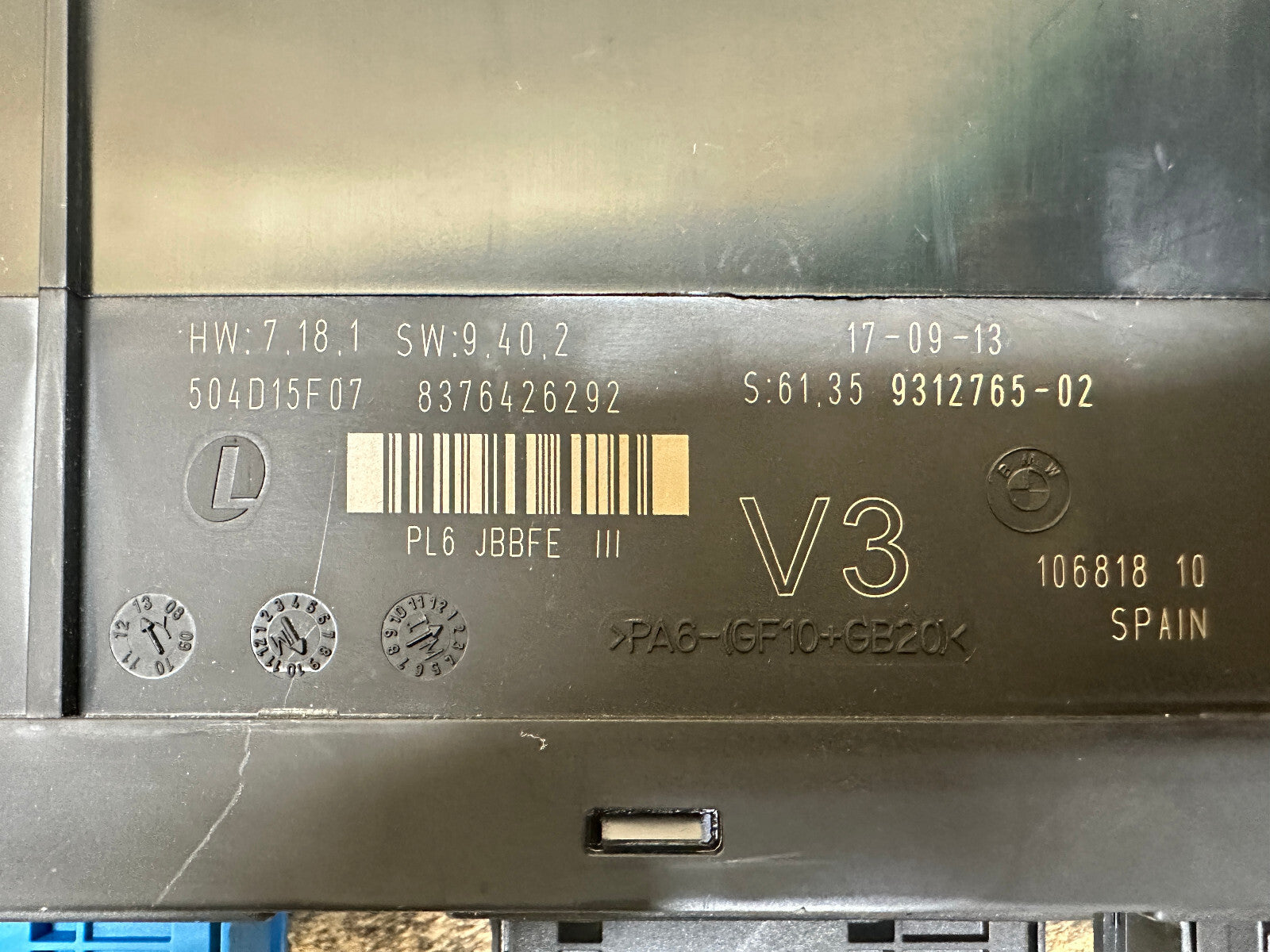 BMW 10-17 F10 5 SERIES BODY CONTROL MODUYLE BCM JUNCTION BOX OEM 9312765