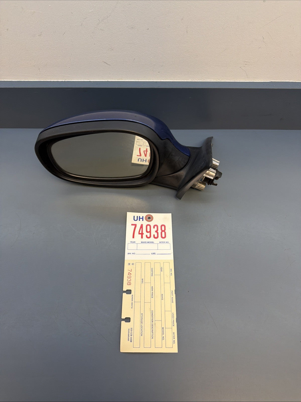 2009–2011 BMW 335i E90 Front Driver Side Mirror OEM 7182695 BLUE