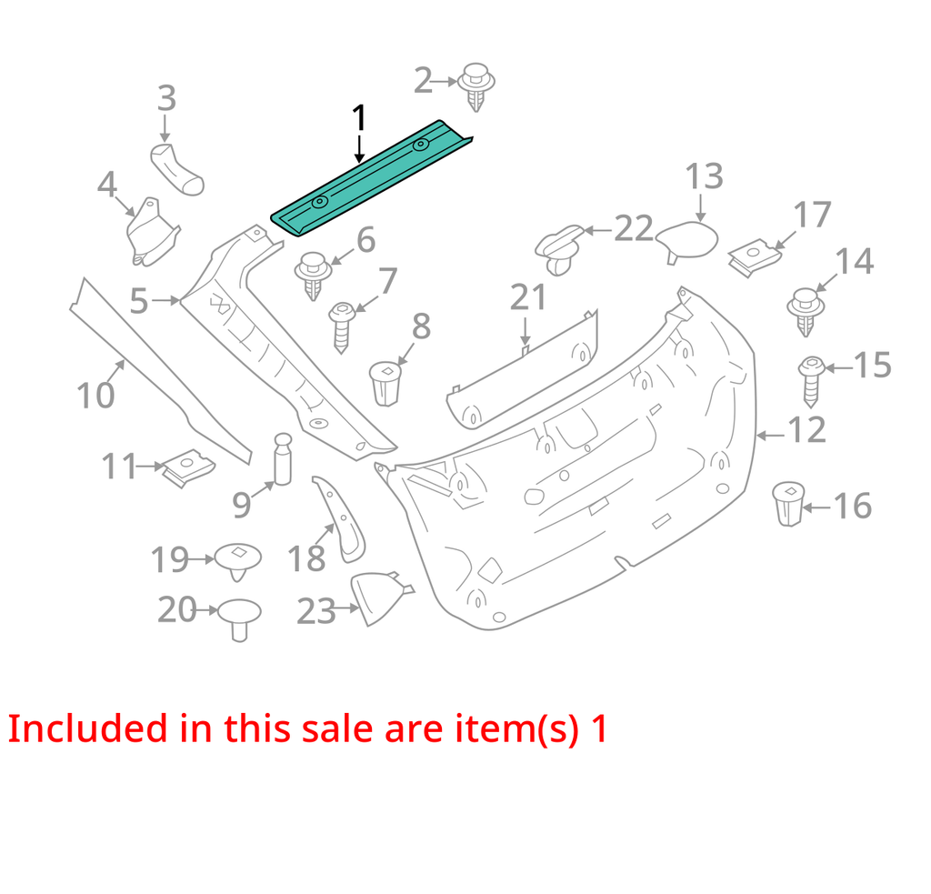 2014-2016 BMW 328I F34 REAR TRUNK TAILGATE LIFTGATE CENTER SHELF COVER TRIM OEM