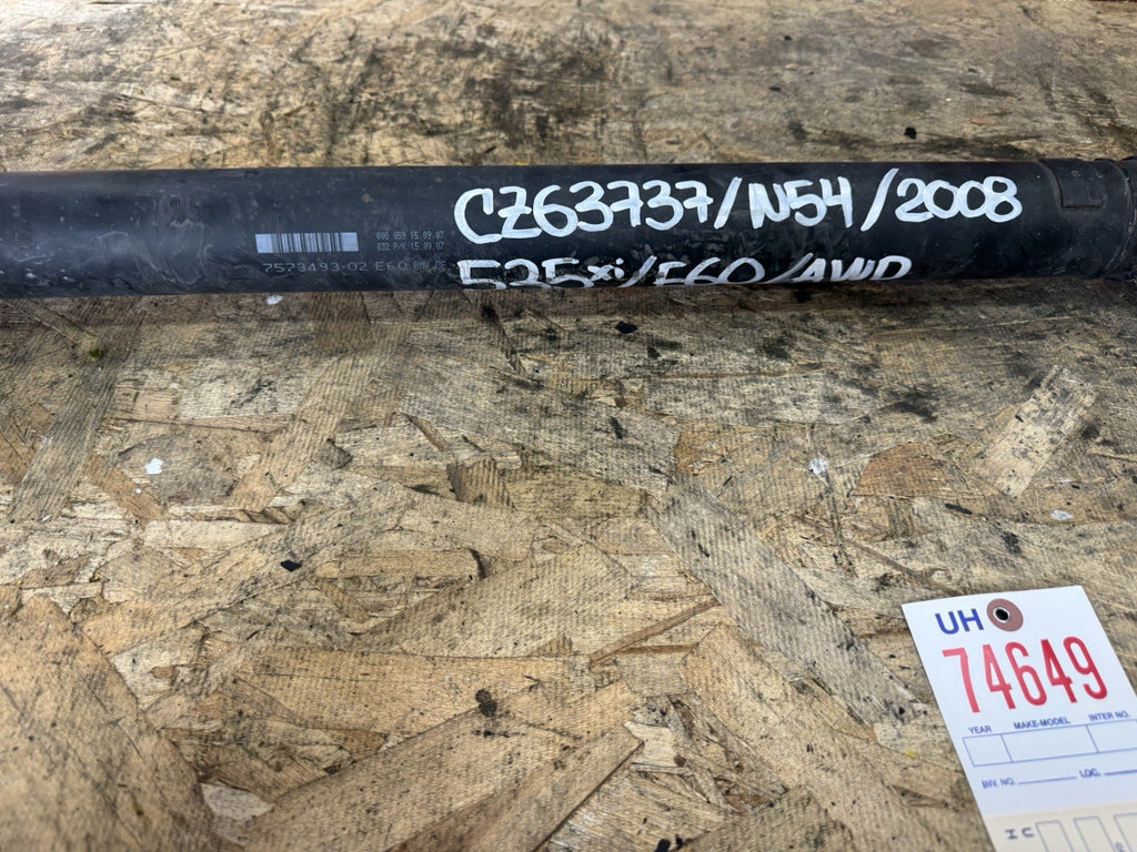 2008 535XI E60 REAR DRIVESHAFT  74649 7573493 "NOTE"