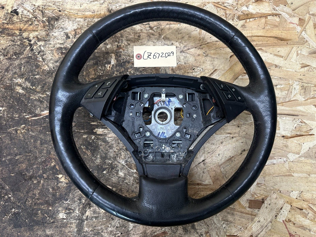 BMW 2004-2010 E60 3 SPOKE BLACK LEATHER STEERING WHEEL OEM 6079000