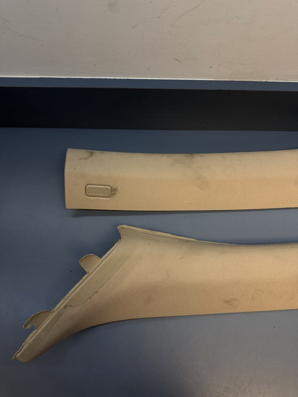 07-13 BMW E92 M3 COUPE FRONT A PILLARS TRIMS OEM BEIGE 7117468 7117467