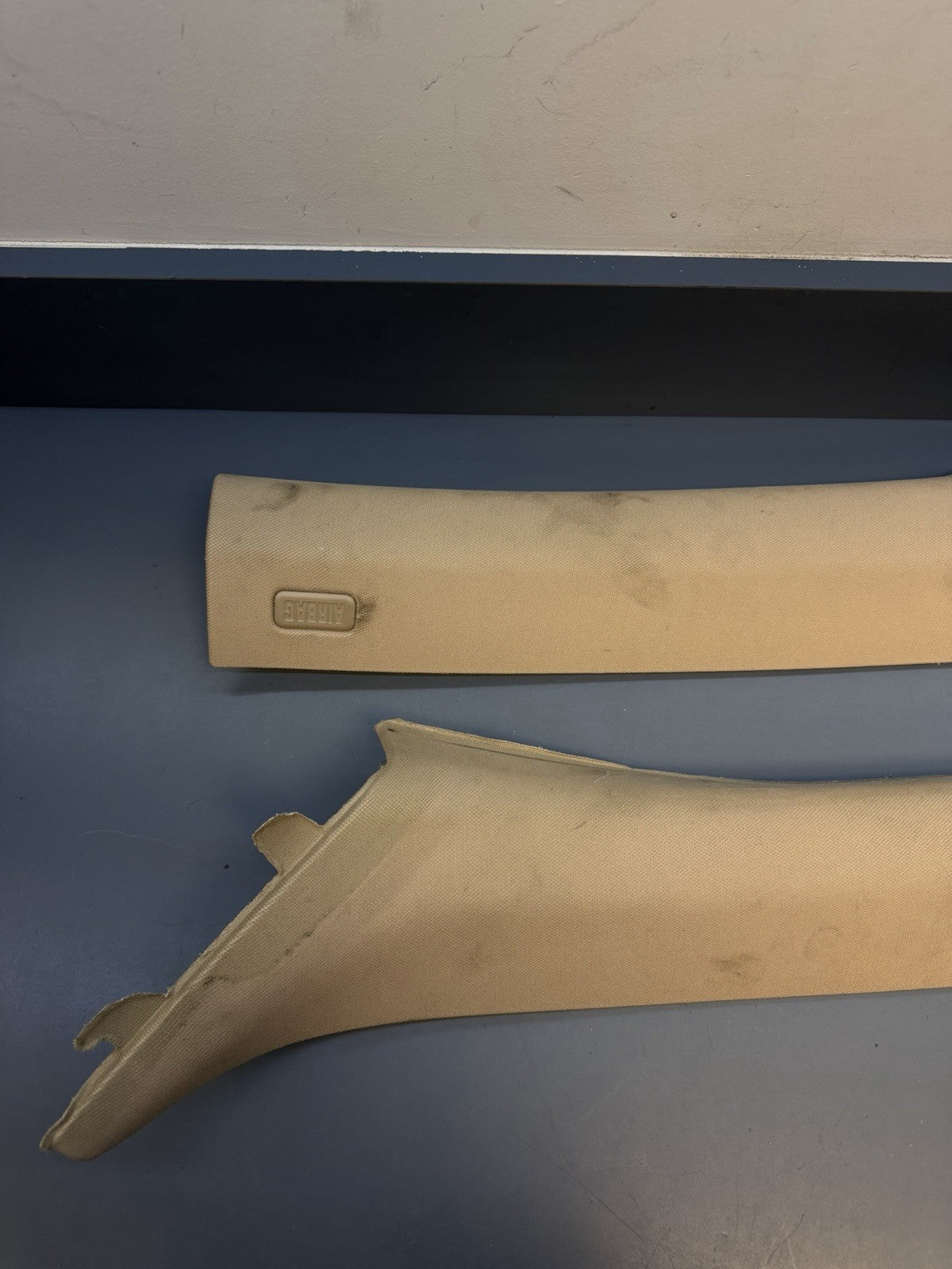 07-13 BMW E92 M3 COUPE FRONT A PILLARS TRIMS OEM BEIGE 7117468 7117467