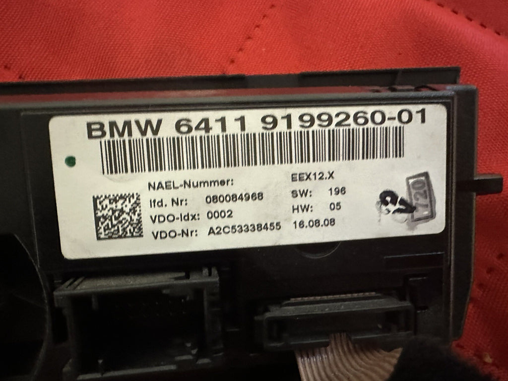 07-11 BMW E82 E88 E90 E92 HVAC HEATER A/C CLIMATE CONTROL SWITCH OEM 91992600