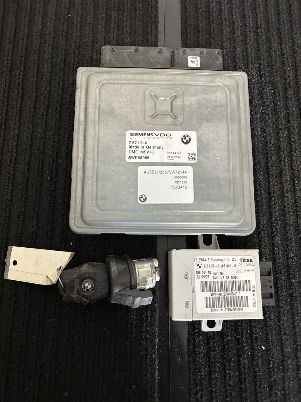 06-08 BMW Z4 E85 3.0L N52 ENGINE MSV70 DME EWS IMMOBILIZER MODULE KEY SET OEM