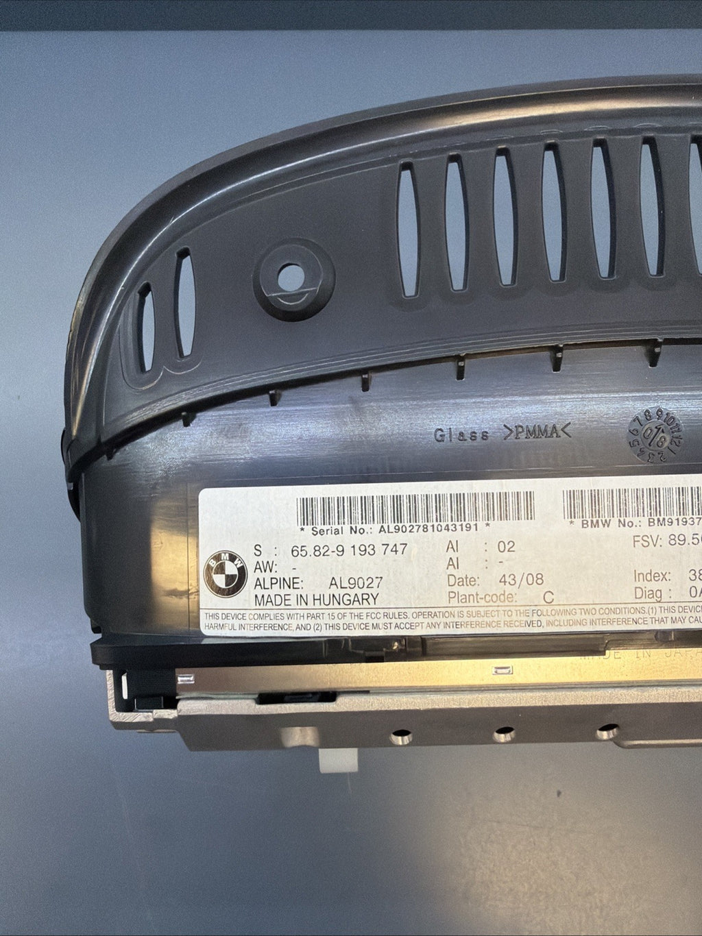 08-10 BMW 328I E60 535I M5 650I INFORMATION DISPLAY SCREEN 6582-9193747 OEM