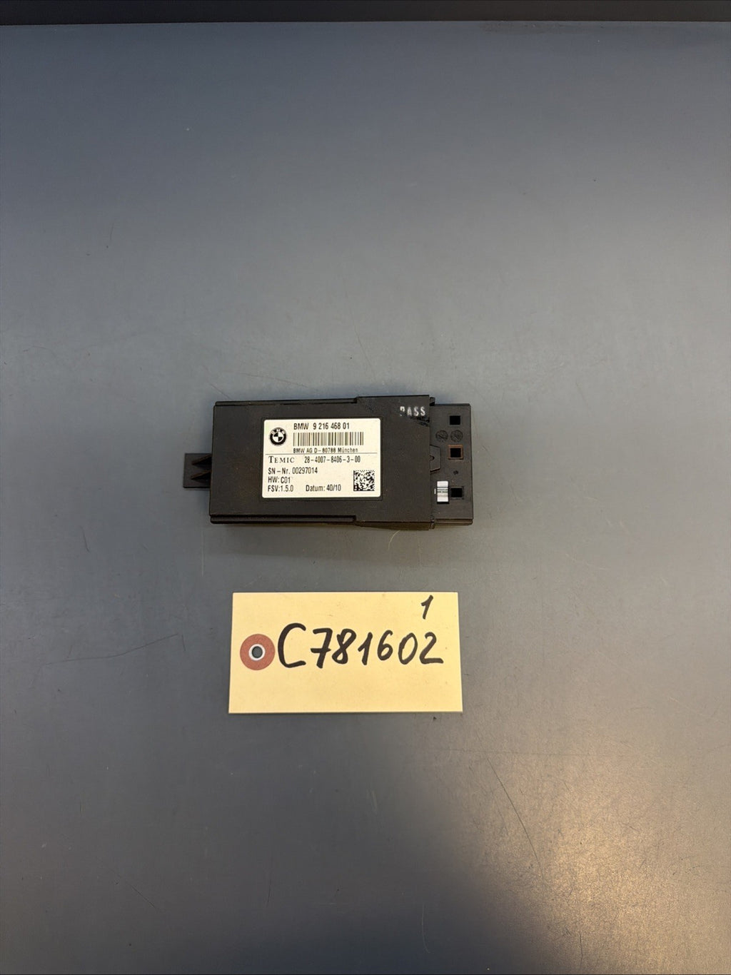 11-16 BMW 528I 535I 550I F10 SEAT CONTROL MODULE UNIT TEMIC 9216468 OEM