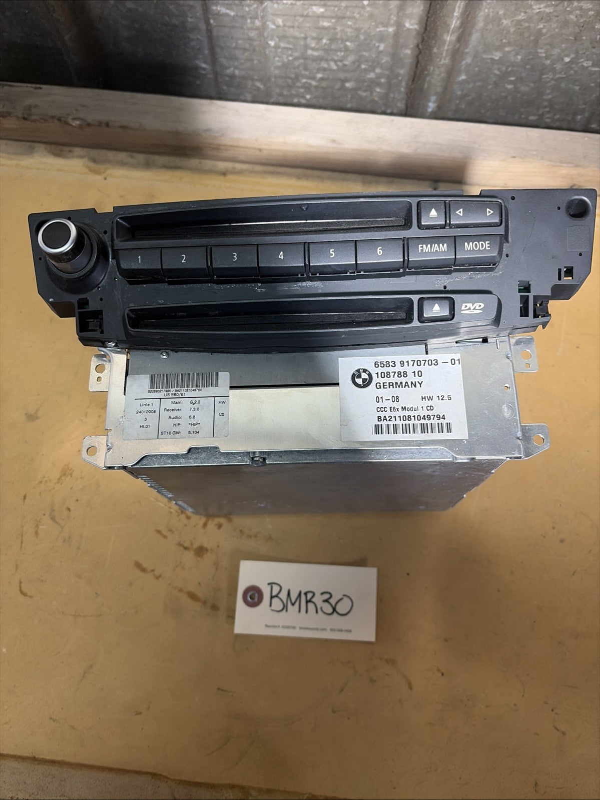PARTS ONLY* 08-10 BMW 5 Series Navigation Radio DVD Head Unit 6583 9170703-01