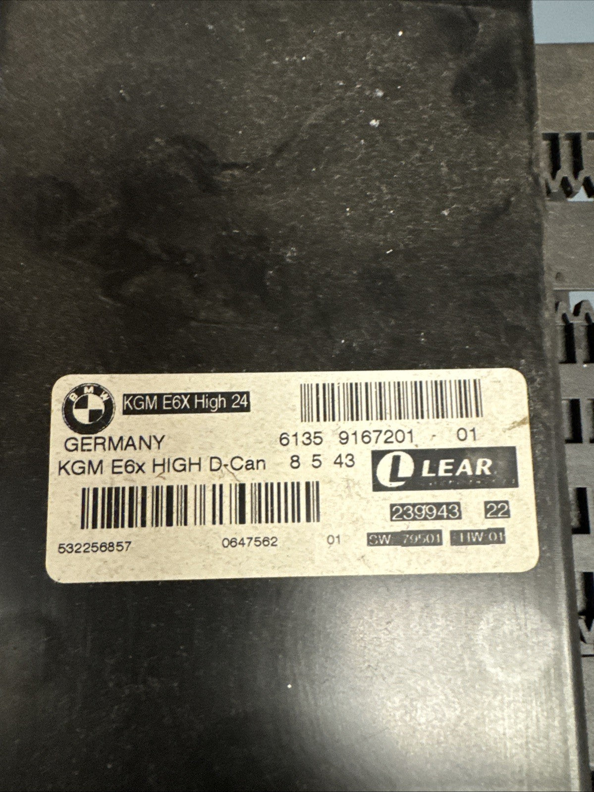 OEM Body Gateway Control Module BMW 528i 535i 550i 650i M5 M6 2008-2010 9167201