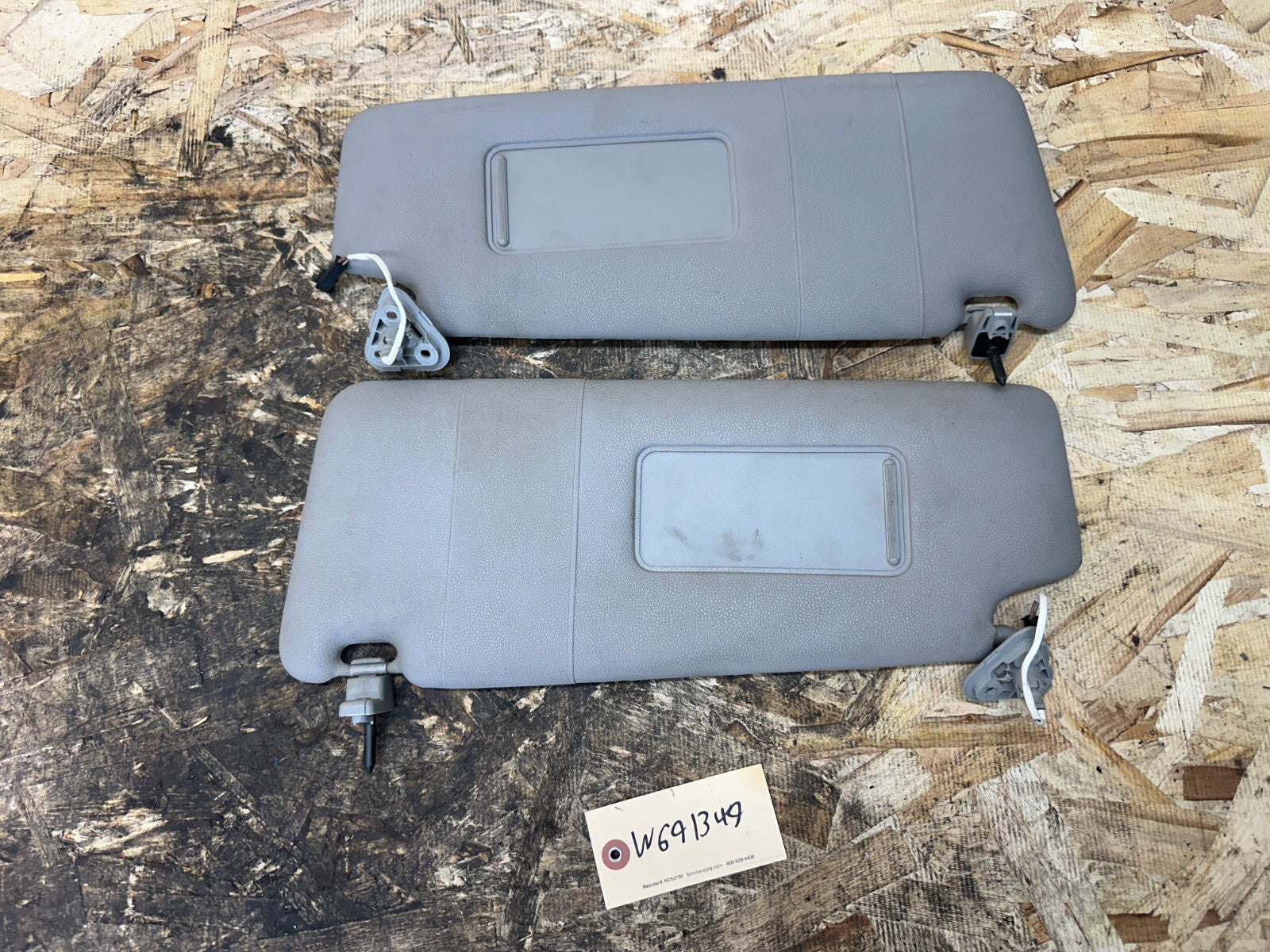 BMW 2003-2010 E83 X3 GRAY SUN VISOR SET 2PC OEM 7015723+7015724