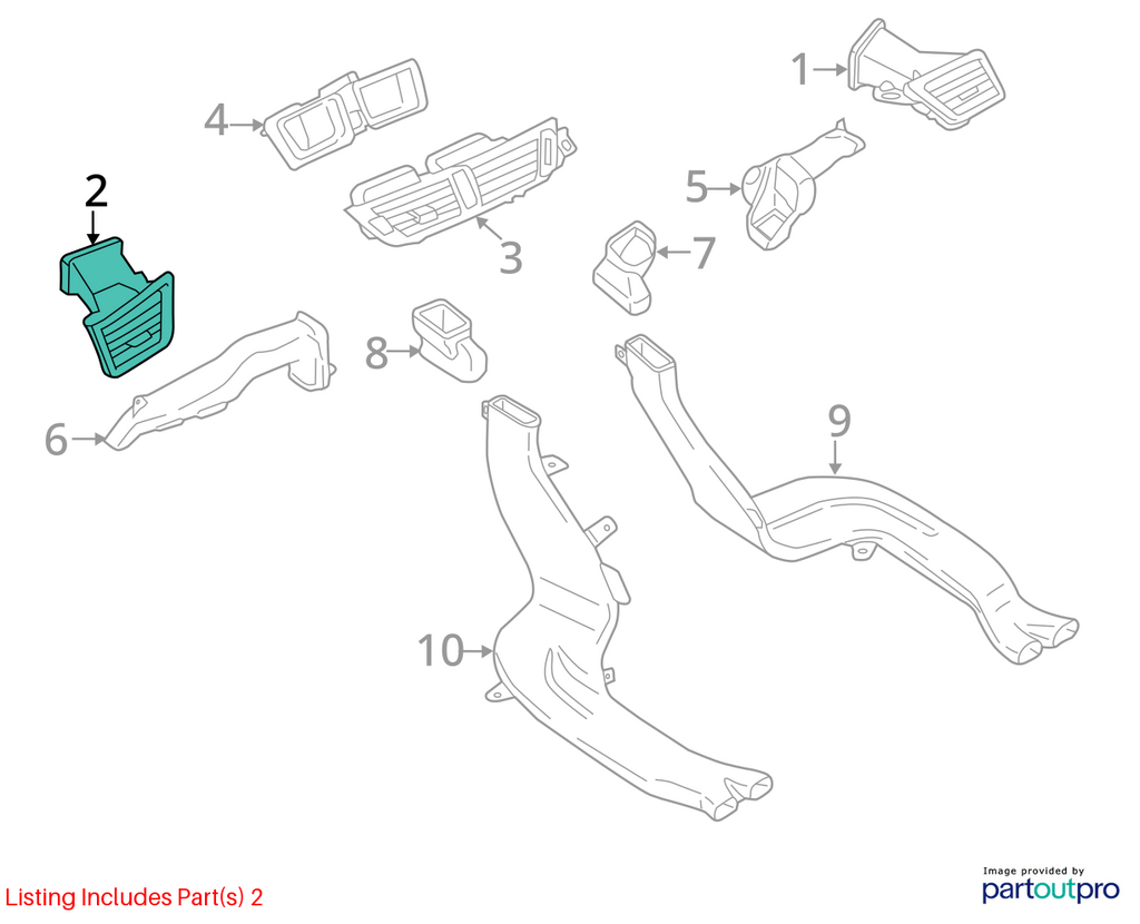 12-15 BMW X1 E84 Left Driver Dash Air Vent Airvent Assembly OEM 9258362