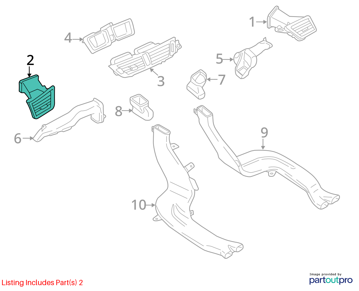 12-15 BMW X1 E84 Left Driver Dash Air Vent Airvent Assembly OEM 9258362