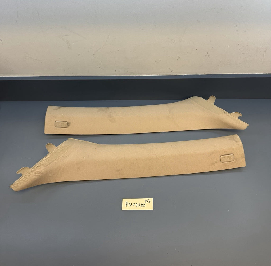 07-13 BMW E92 M3 COUPE FRONT A PILLARS TRIMS OEM BEIGE 7117468 7117467