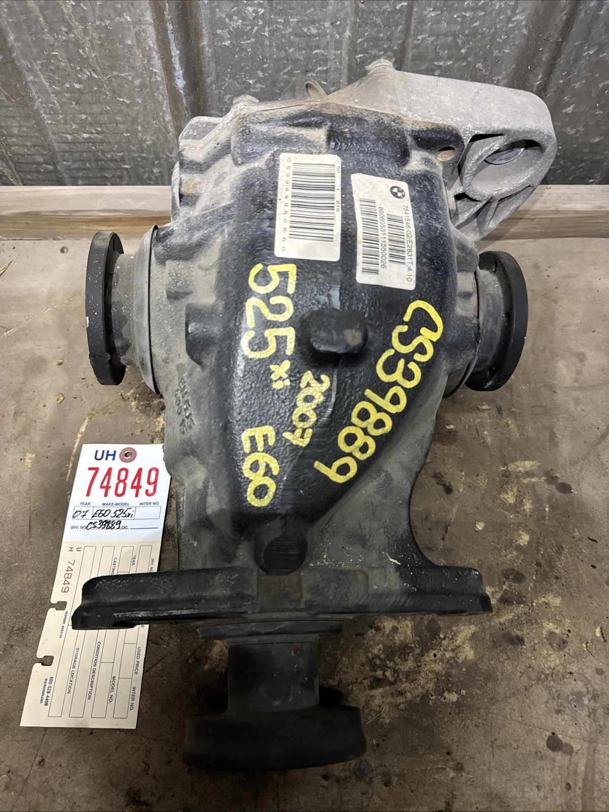 BMW REAR DIFFERENTIAL E60 SERIES 525Xi AUTO FINAL DRIVE 4.10 7541546