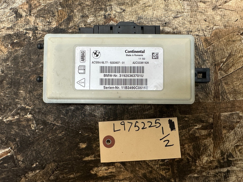 BMW 2011-2017 F25 X3 F10 F30 5 SER 3 SER CRASH SRS CONTROL MODULE OEM 9253637