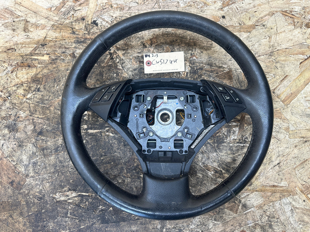 BMW 2004-2010 E60 3 SPOKE BLACK LEATHER STEERING WHEEL OEM 6079000