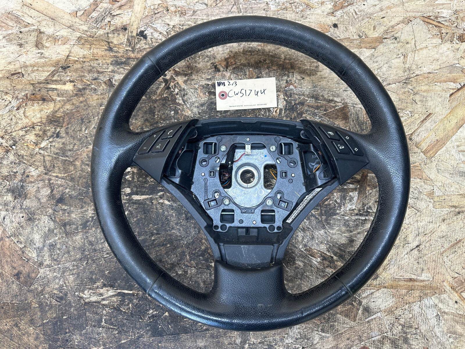 BMW 2004-2010 E60 3 SPOKE BLACK LEATHER STEERING WHEEL OEM 6079000