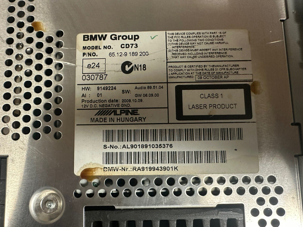 06-09 BMW E90 3 Ser Profession FM Radio CD MP3 Player SAT Receiver OEM 9189200
