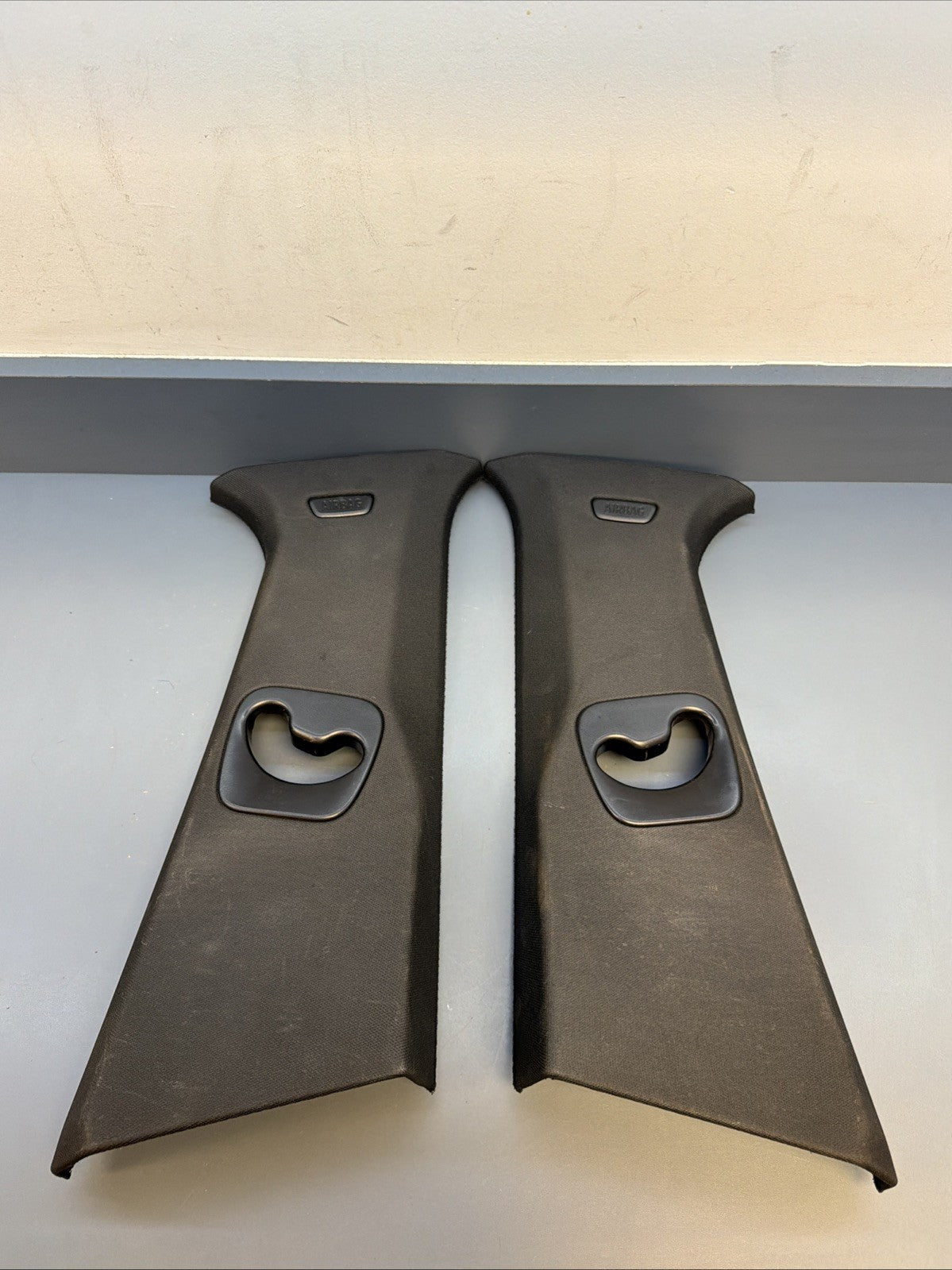BMW 11-17 F25 X3 LEFT AND RIGHT B PILLAR BLACK TRIM PANEL SET 9169305 9169306