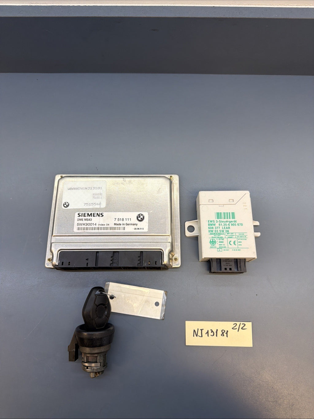 BMW E46 E39 E53 3 5 X5 series 2.5Ci M54 ENGINE ECU SET DME MS43 EWS IGNITION KEY