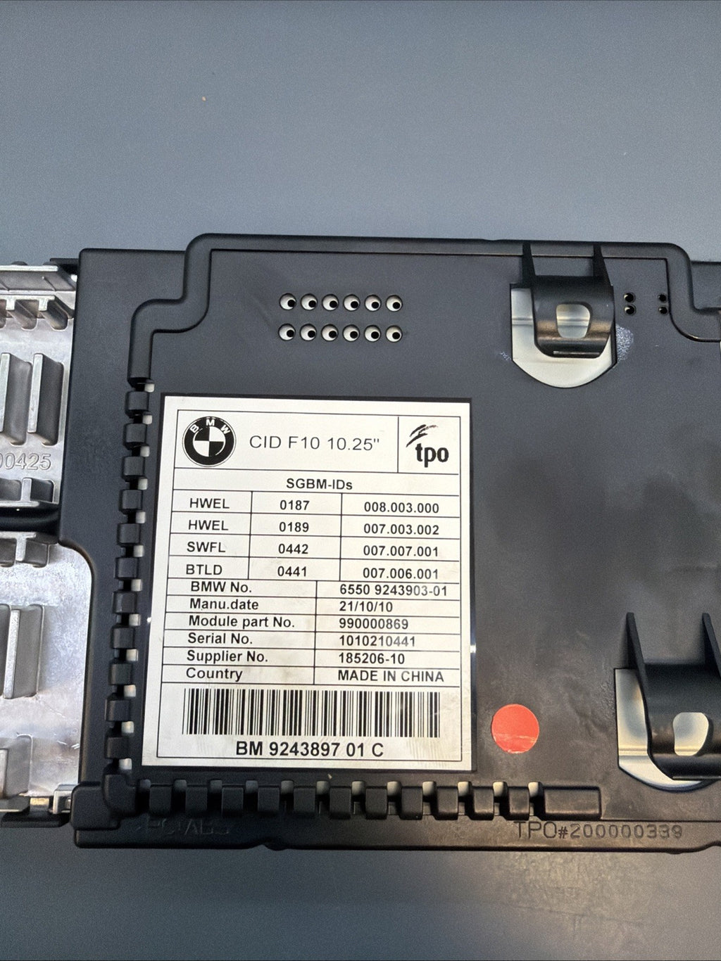 2011-2016 BMW 535I F10 DASH CENTER INFORMATION DISPLAY CID SCREEN 9243897