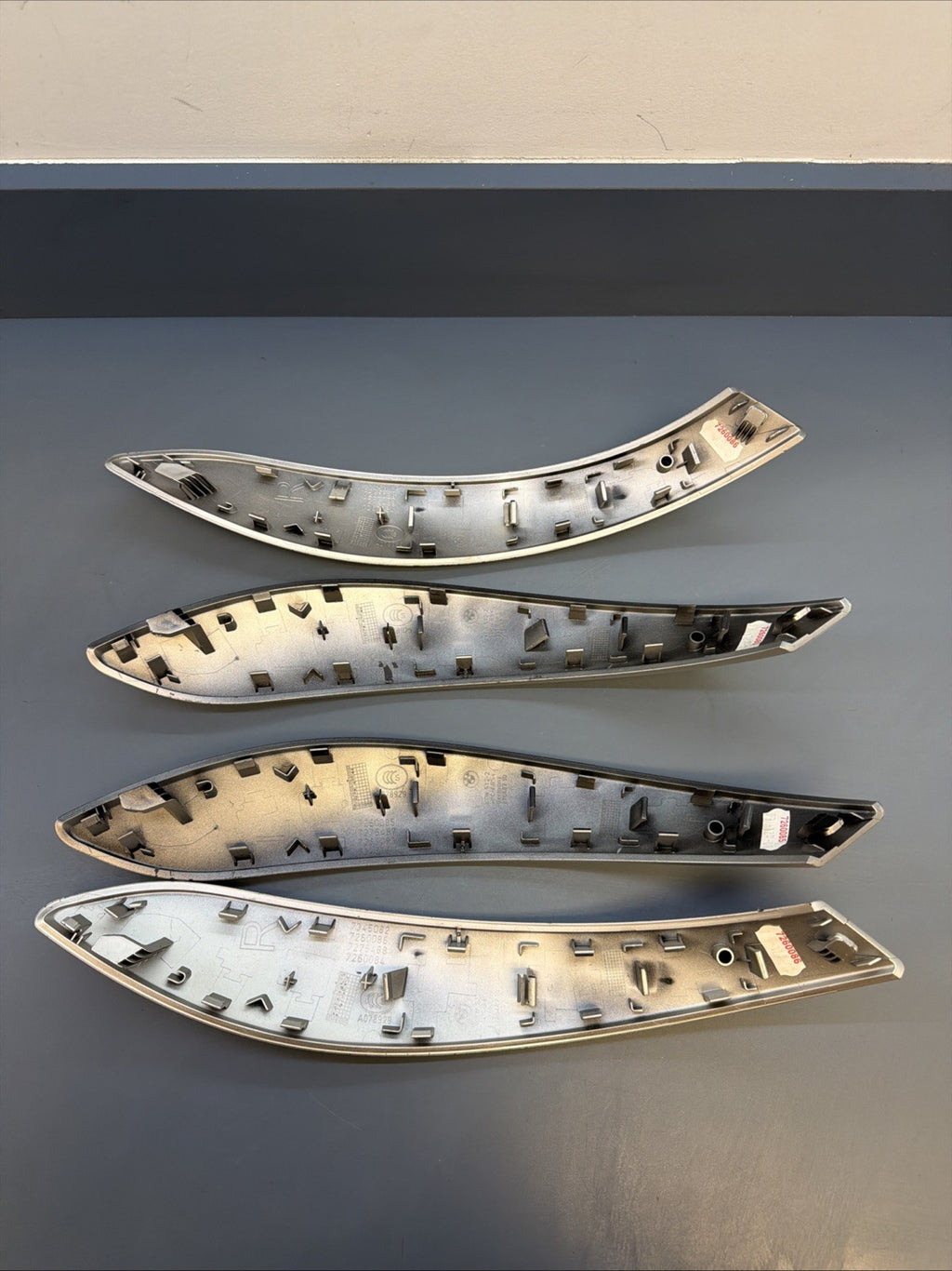 12-18 BMW 3 SER F30 Interior Door Pull Trim Silver Set of 4 OEM 7345082 7345081