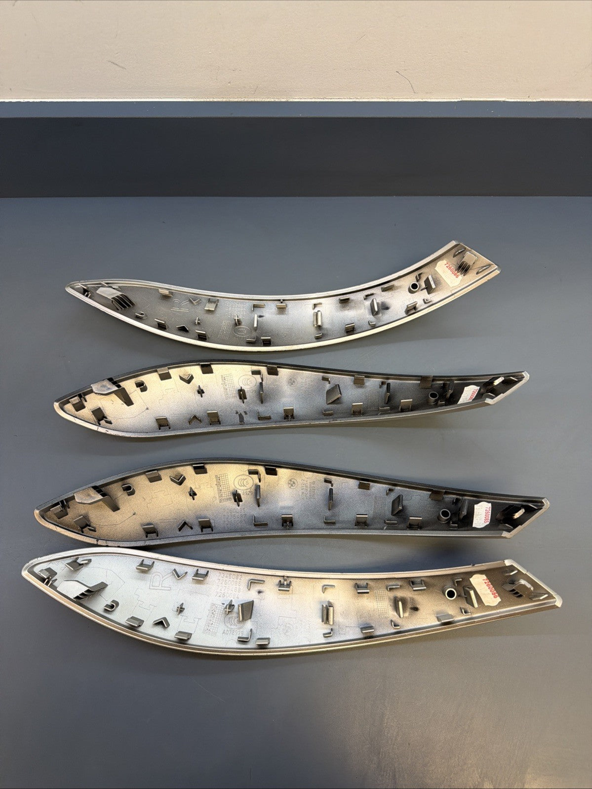 12-18 BMW 3 SER F30 Interior Door Pull Trim Silver Set of 4 OEM 7345082 7345081