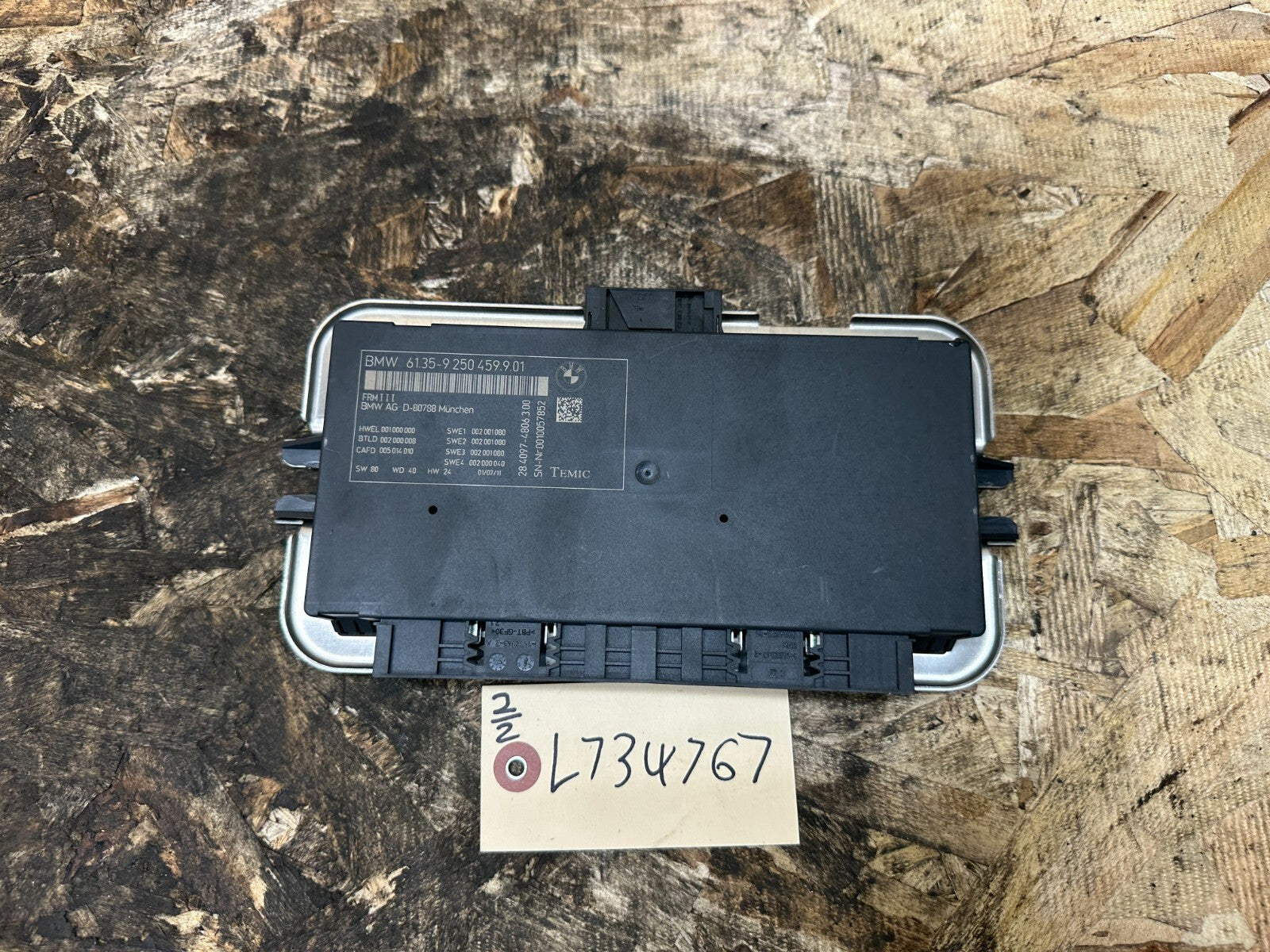 BMW 2011-2017 F25 X3 F10 5 SERIES FRM BODY LIGHT CONTROL MODULE OEM 9250459