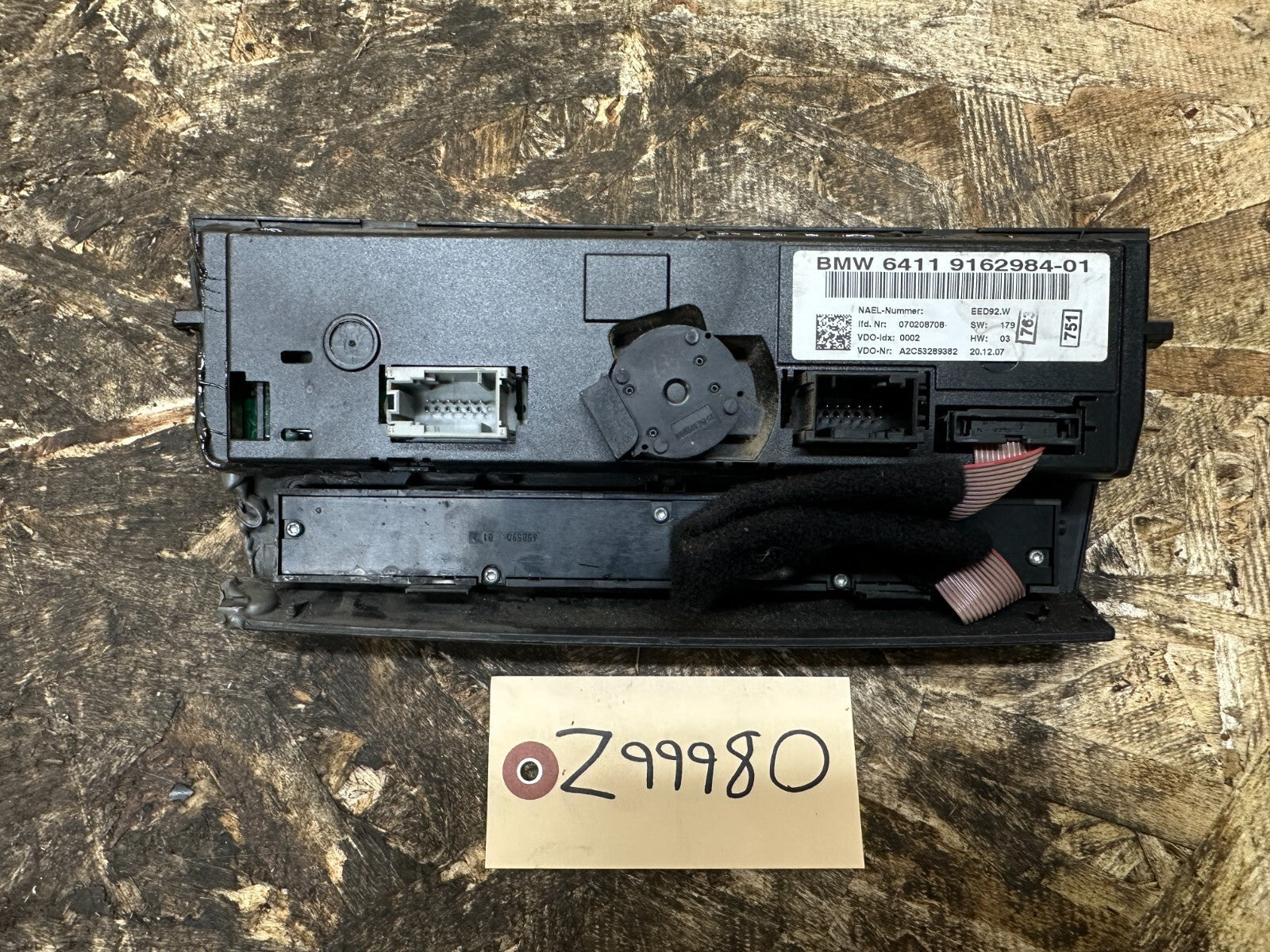 BMW 06-12 E90 AC HEATER CLIMATE CONTROL SWITCH PANEL W HEATED SEATS OEM 9162984