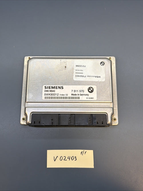 01-05 BMW 325i MS43 5WK90012 7511570 ENGINE CONTROL MODULE ECU ECM PCM OEM UNIT