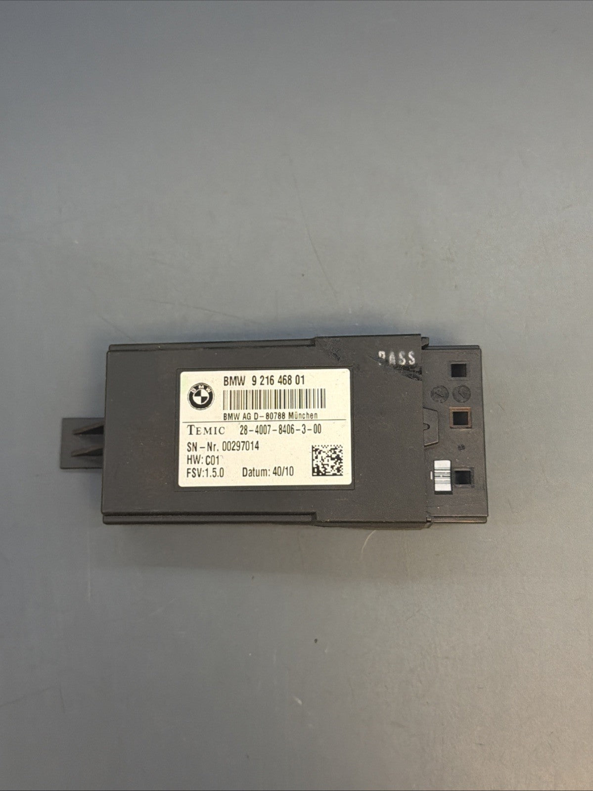 11-16 BMW 528I 535I 550I F10 SEAT CONTROL MODULE UNIT TEMIC 9216468 OEM