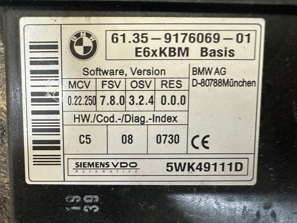 BMW 01-10 E60 E63 5/6 SERIES XDRIVE BCM BODY CONTROL MODULE OEM 9176069