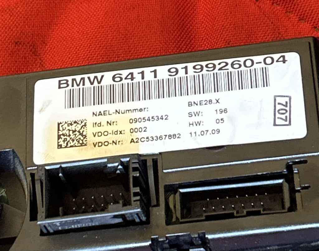 BMW 2006-2012 E90 HVAC HEATER AC CLIMATE CONTROL SWITCH PANEL BLACK OEM 9199260