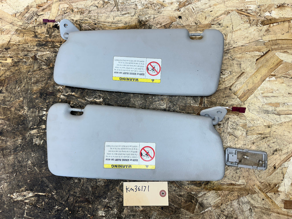 BMW 97-06 E46 3 SERIES GRAY SUNVISOR 2PC+INTERIOR OVERHEAD MAP LIGHT 140930