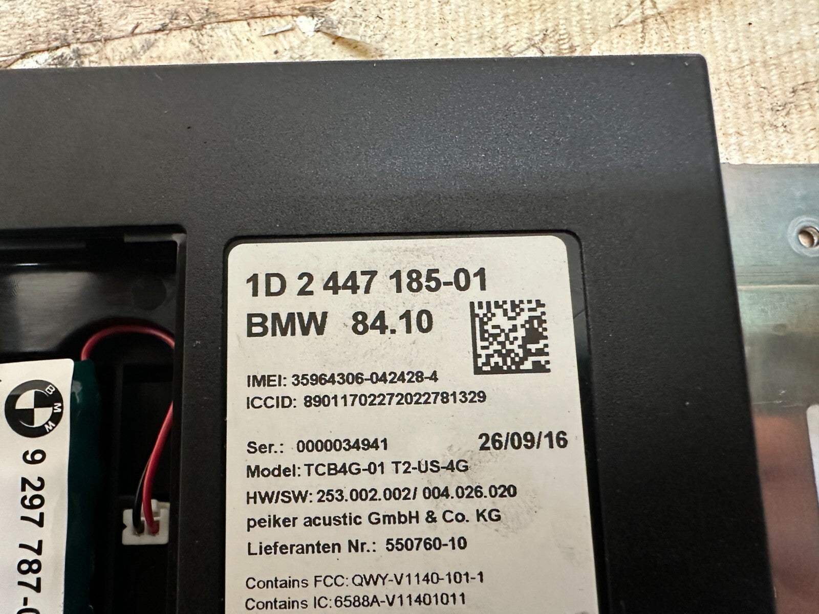 BMW 2011-2017 F25 F30 X3 3 SERIES TELEMATICS COMMUNICATION MODULE OEM 2447185