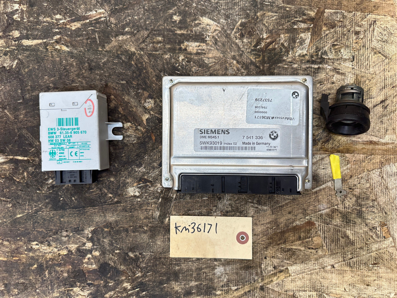 BMW 99-06 E46 E60 E83 3/5 SERIES X3 M54 ENGINE ECU+CAS+KEY 7541336 MS45.1