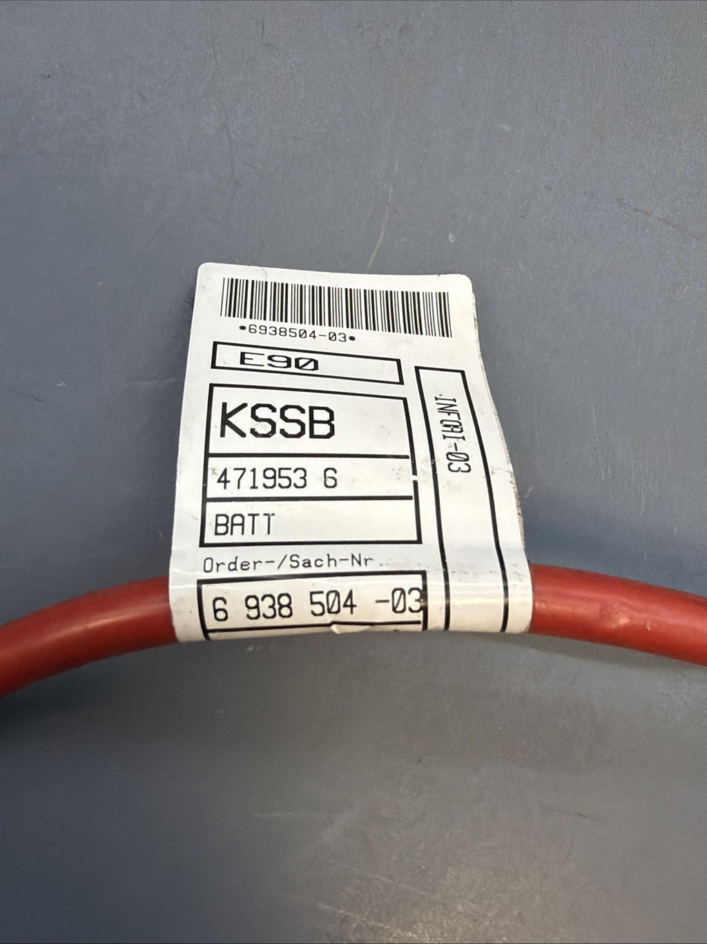 BMW 04-13 E90 3 SERIES POSITIVE BATTERY LEAD OEM 6938504