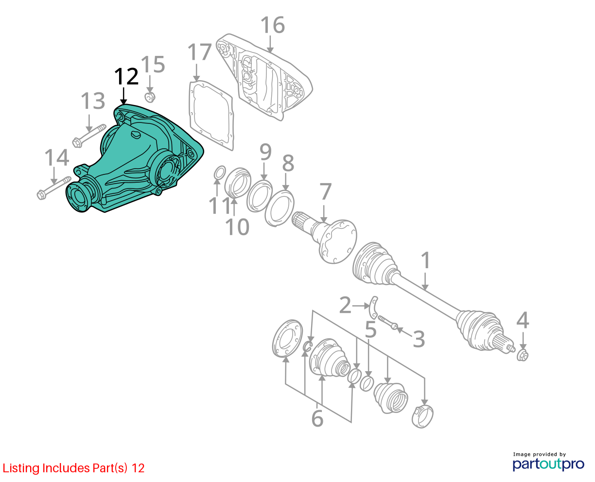 BMW REAR DIFFERENTIAL E39 530I SERIES FINAL DRIVE 3.46 33107529494 