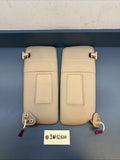 00–05 BMW E46 325i Right & Left Light Sun Visor Mirror Leather Set BEIGE 6905983