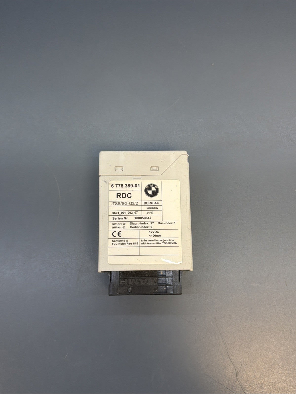 2004 - 2010 BMW X3 E83 Tire Pressure Control Module 6778389 OEM