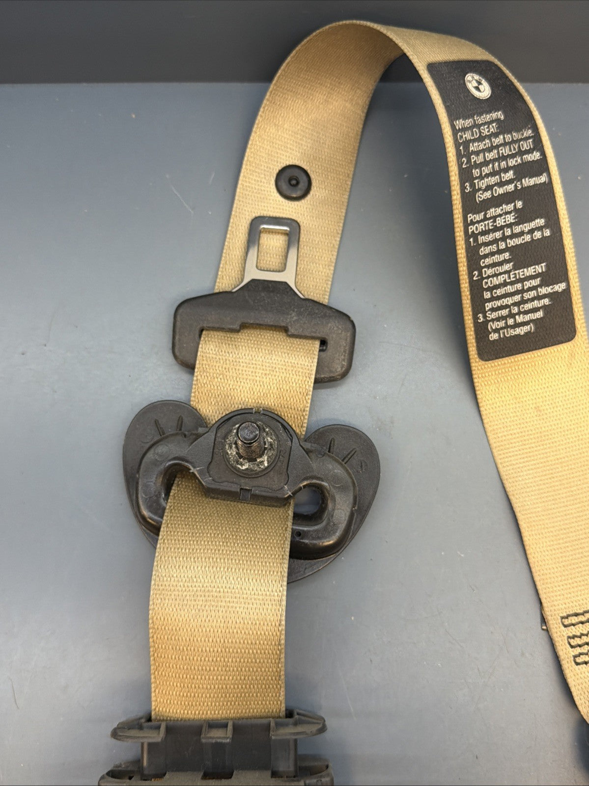 BMW 04-10 E60 5 SERIES BEIGE FRONT PASSENGER SEAT BELT RETRACTOR 603404600C
