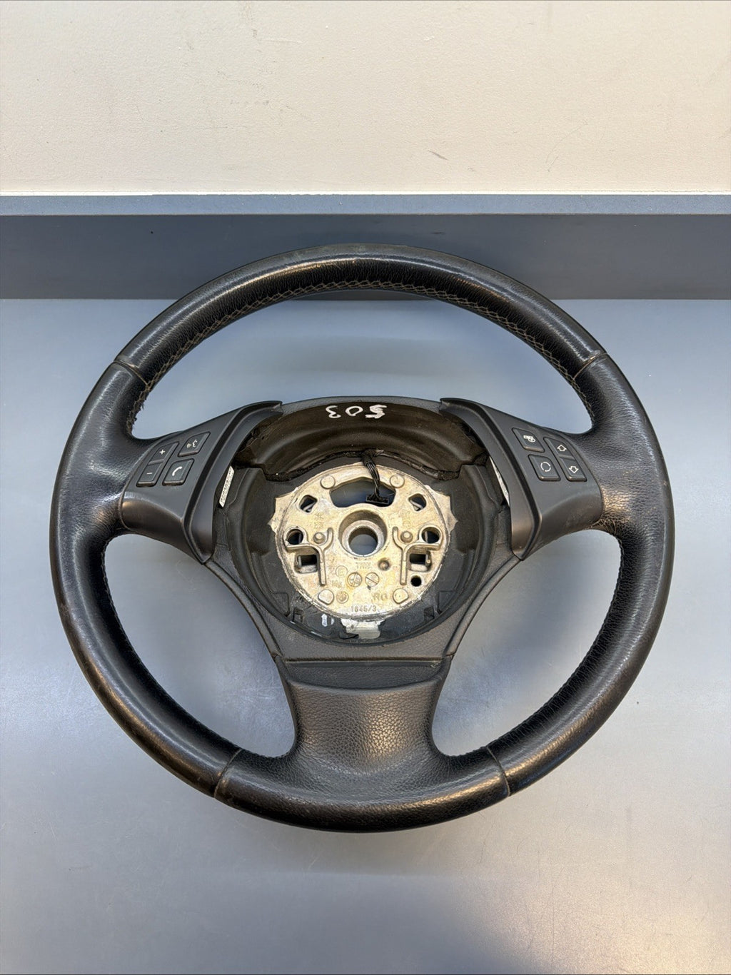 BMW 2006-2012 E90 E9X 3 SERIES BLACK LEATHER STEERING WHEEL OEM 3375E901