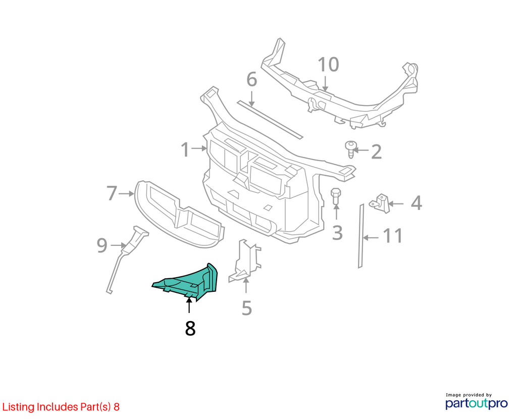 07-13 BMW E84 E90 E92 E93 335d X1 Oil Cooler Air Duct Right Side 7161436 OEM