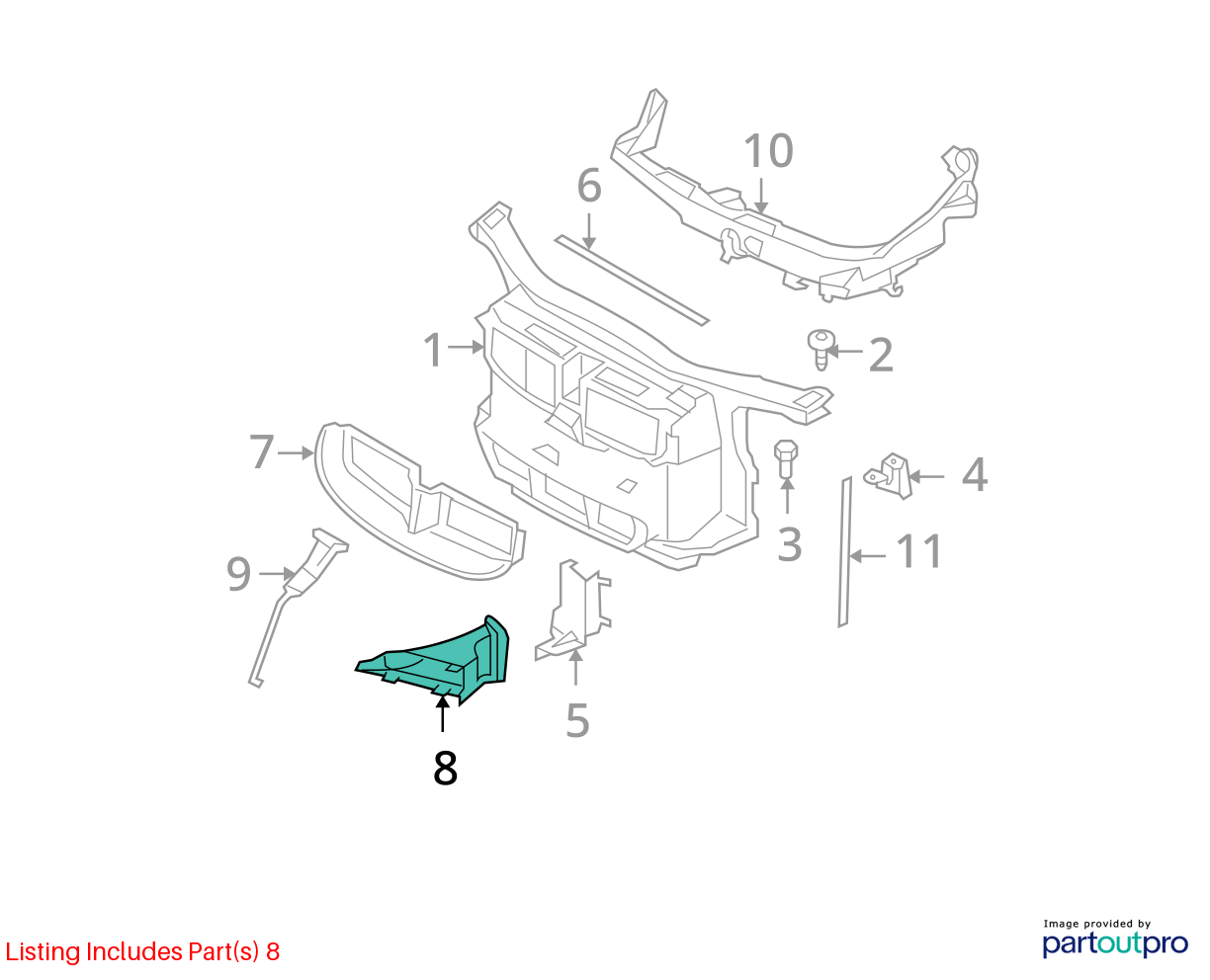 07-13 BMW E84 E90 E92 E93 335d X1 Oil Cooler Air Duct Right Side 7161436 OEM