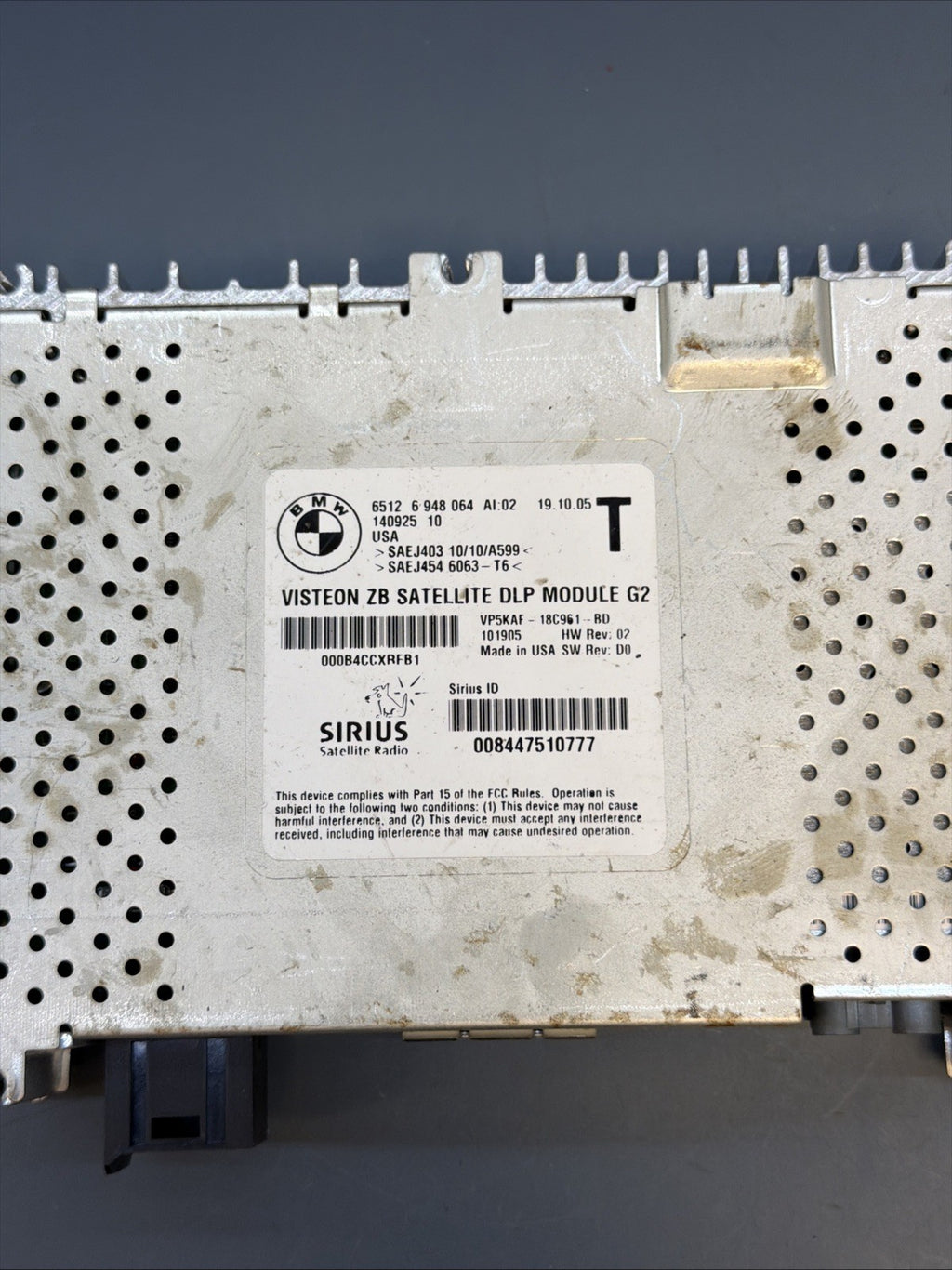 06-12 BMW E90 E60 Sirius Satellite Radio DLP Receiver Module 6948064